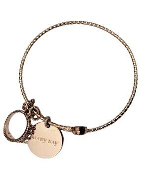 MARY KAY "Celebrate" Crown Charm Gold-Tone Bangle Bracelet